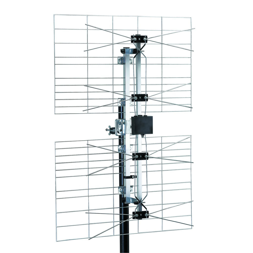 Antenne Panneau UHF Extérieure TNT HD - Gain 15dB, Réception Installation Facile, Nombres d’éléments 2, Connectique F